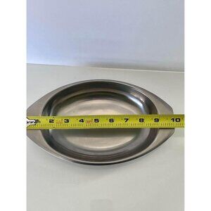 Vintage-MCM Kalmar Denmark 18-8 Stainless Steel Oval Serving Dish